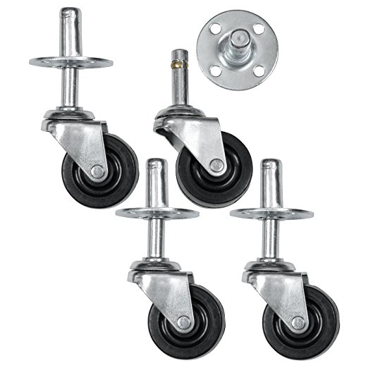 Reliable Hardware Company RH-9006-SET-A Plug-In with Sockets 2-Inch Wheel Diameter Fender Style Casters - Set of 4, Zinc