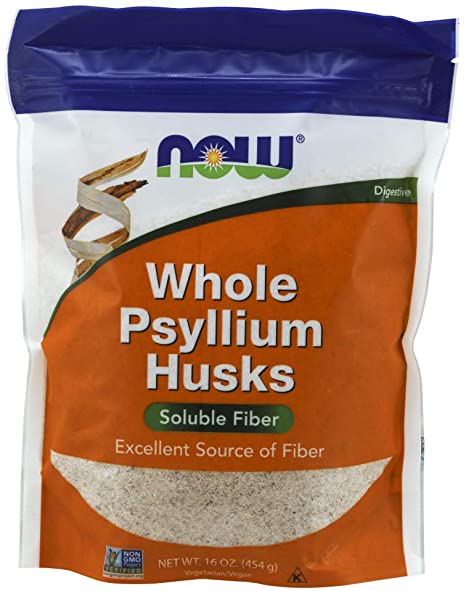 NOW Supplements, Whole Psyllium Husks, Non-GMO Project Verified, Soluble Fiber, 16-Ounce