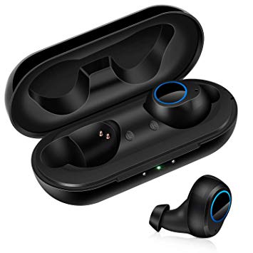 U-ROK True Wireless Earphones with Portable Charging Case, Bluetooth 5.0 Touch Control in-Ear Earbuds Sports IPX5 Sweatproof Headphones for Running and Gym (Built-in Mic, Stereo Calls, Total 20 Hours Playtime) (X03)