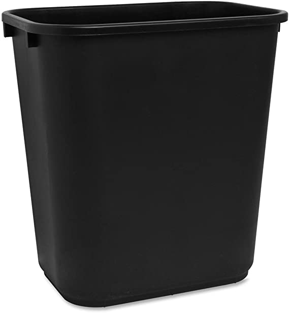 Sparco Rectangular 7 Gal. Black Wastebasket
