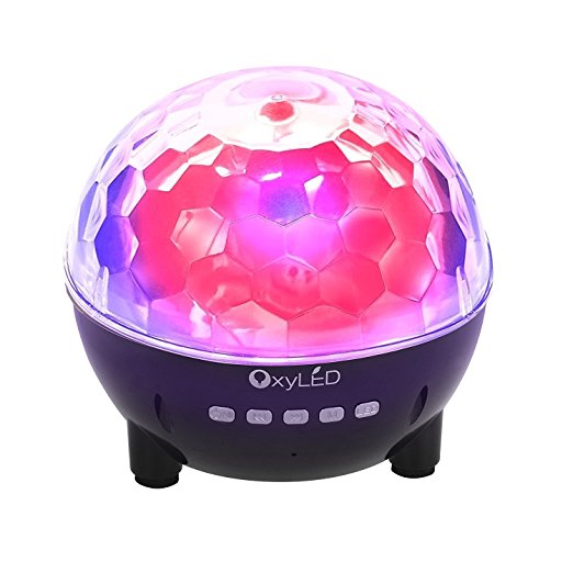 OxyLED ST-02 Mini Colorful Stage Light, Rechargeable Stage Lamp, Bluetooth/USB/Line In/TF Card Mode Music Playback for Ball/Party/Festival/Decoration