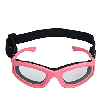 Upgrade Onion Goggles Barbecue Goggles for Grilling BBQ Food - Tears Free Protector - Sports Goggles - Multipurpose Goggles with Adjustable Removable Strap (Pink)