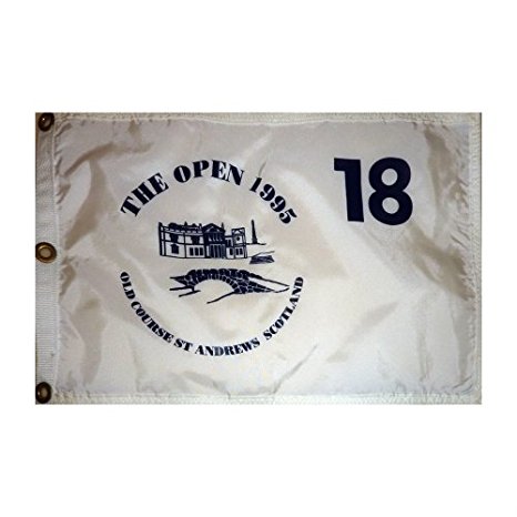 1995 British Open (St. Andrews white) Golf Pin Flag - John Daly Champion . Arnold Palmer Final