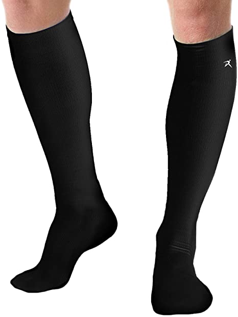 Rymora Compression Socks (Cushioned, Graduated Compression, Ergonomic fit for Men and Women, Seamless Toe Seams) (Ideal for Sports, Work, Flight, Pregnancy)