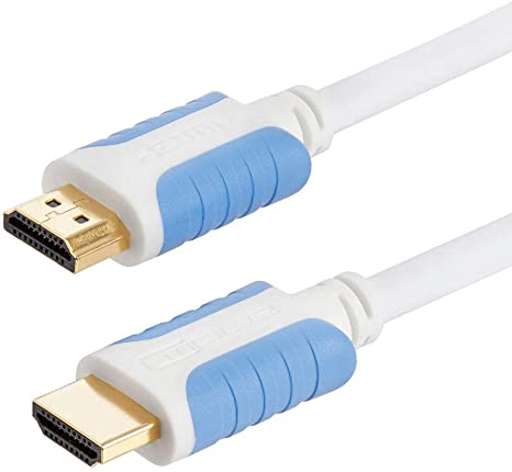 Cmple - 4K Gold Plated Ultra High Speed HDMI Cable - HDTV Cable with 3D HDR & Ethernet - 6 Feet, White