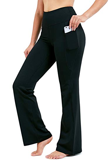 28"/30"/32"/34" Inseam Women's Bootcut Yoga Pants Long Bootleg High-Waisted Flare Pants with Pockets