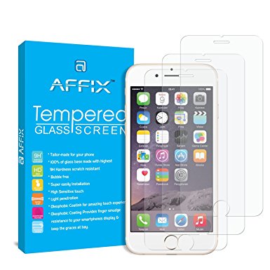 Affix [Pack of 3] Tempered Glass Screen Guard Protector Fr Apple iPhone 7 / Apple iPhone 6S / Apple iPhone 6 [3D Touch Compatible] with Lifetime Replacement Warranty