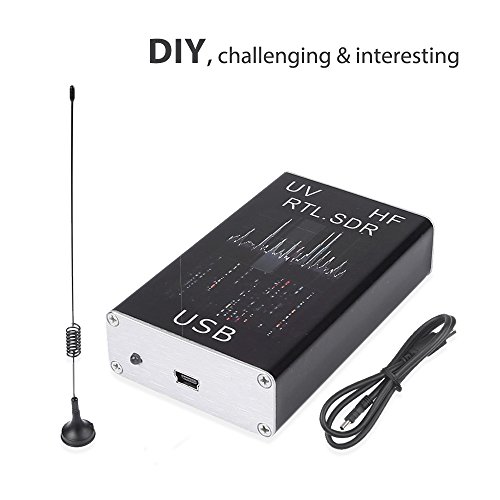 Radioddity DIY 100KHz-1.7GHz Full-Band UV HF FM AM RTL-SDR USB Tuner Receiver Kit, RTL2832U R820T2 Ham Radio