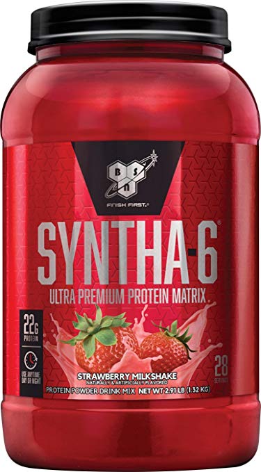 BSN SYNTHA-6 Whey Protein Powder, Micellar Casein, Milk Protein Isolate, Strawberry Milkshake, 28 Servings (Packaging May Vary)