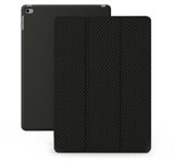 KHOMO Dual Super Slim Carbon Fiber Cover with Rubberized Back and Smart Feature for iPad Air 2 Case ip-air-2-carbon