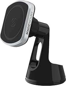 Scosche MP2ROWD MagicMount Pro2 Magnetic Car Dashboard/Windshield Suction Mount, Hands-Free Cell Phone Holder Compatible with MagSafe, iPhone 15/14/13/12 Series and More w/Included MagicRing Adapter