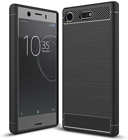 NALIA Silicone Case Compatible with Sony Xperia XZ1 Compact, Ultra-Thin Protective Phone Cover Rubber-Case Gel Soft Skin, Shockproof Slim Back Bumper Protector Back-Case Shell - Black