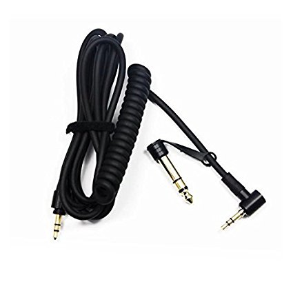 SunbowStar Black 3.5mm 6.5mm Replacement Audio Cable For Beats Dr. Dre PRO DETOX Headphones