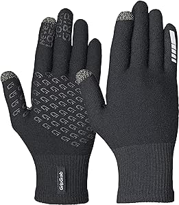 GripGrab Primavera Merino-Wool 2nd Edition Touchscreen Knitted Cycling Merino Wool Gloves Full-Finger Anti-Slip Bicycle Wool Glove Liners