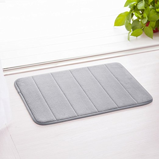 Drhob New Arrival Soft Absorbent Memory Foam Bathmat With Unique Drhob Pen ,19-1/2-Inch By 36-inch,Gray