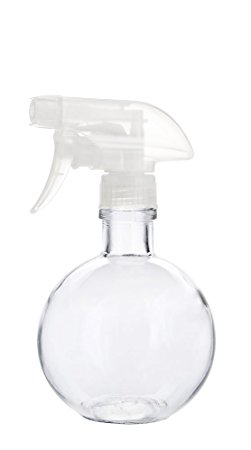 Round Recycled Glass Spray Cleaner Bottle with Clear Spray Nozzle - Lead Free Glass