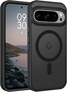 BENTOBEN for Google Pixel 9 Pro Case, Pixel 9 Pro Phone Magnetic Case [Compatible with MagSafe] Translucent Matte Slim Fit Shockproof Women Men Protective Case Cover for Google Pixel 9 Pro, Black