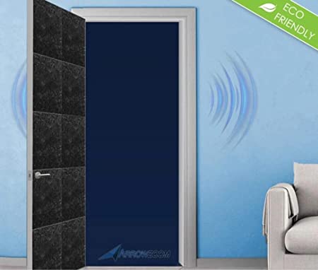 Arrowzoom New Black Single Side Acoustic Insulation Soundproofing Panels for Door Kit Installation AZ1184