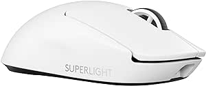 Logitech G PRO X Superlight 2 Lightspeed Wireless Gaming Mouse, Lightweight, LIGHTFORCE Hybrid Switches, Hero 2 Sensor, 32,000 DPI, 5 Programmable Buttons, USB-C Charging, PC & Mac - White