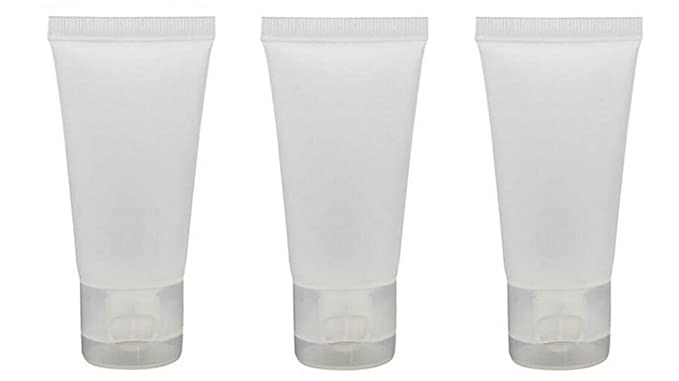 20Pcs 50ml/1.7oz Empty Refillable Clear Plastic Soft Tubes Cosmetic Sample Packing Storage Vial Container Bottle Jars Perfect For Facial Cleanser Lotion Shampoo Shower Gel