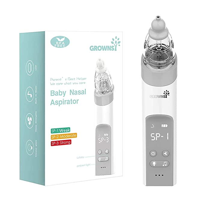 Baby Nasal Aspirator | Baby Nose Sucker | Snot Sucker for Baby - Baby Nose Cleaner, Automatic Booger Sucker for Infants, Rechargeable, With Music & Light soothing Function