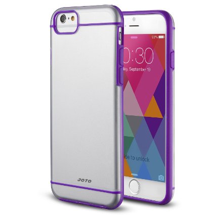 iPhone 6S Plus  iPhone 6 Plus 55 Case - JOTO Slim Fit Hybrid Clear Cover Case Flexible TPU  Hard PC for Apple iPhone 6S Plus 55  iPhone 6 Plus 55 Purple Frosty Clear