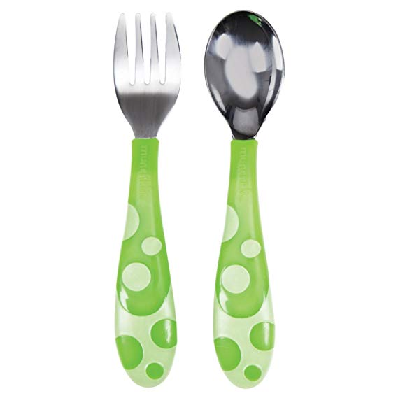 Munchkin Toddler Fork and Spoon Set, Assorted colors