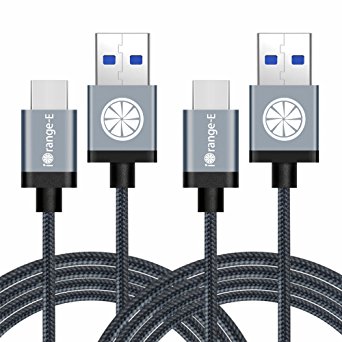 Type C, iOrange-E 2 Pack 6.6 Ft USB 3.0 to USB C Braided Cable for Apple New Macbook 12 inch, Pixel, Nexus 6P, 5X, OnePlus 2 and Other USB C Devices, Black
