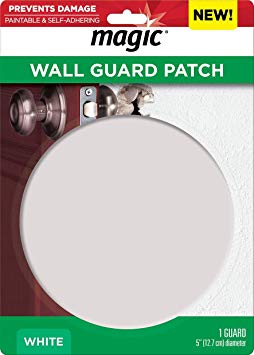 Magic Wall Guard Patch - 5" Diameter - Door Knob Wall Protector Shield Works On Any Texture Wall