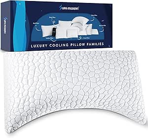 SUPA MODERN Cooling Bed Pillows for Sleeping 1 Pack Shredded Memory Foam Pillows Adjustable Cool Pillow for Side Back Stomach Sleepers Luxury Gel Pillows Queen Size with Washable Removable Cover