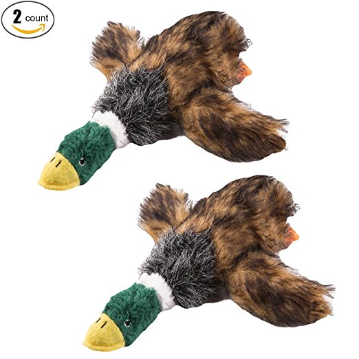 Running Pet 2 Pcs Pet Dog Toy Puppy Dog Chew Toy with Cartoon Plush Squeaking Duck Style for Small Medium Dog or Cat