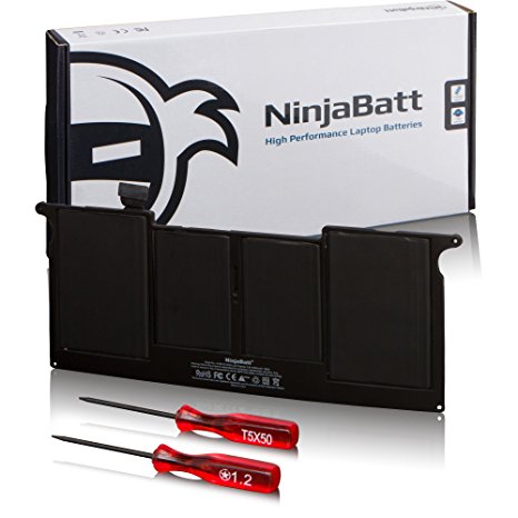 NinjaBatt Laptop Battery for Apple MacBook Air 11" A1406 A1495 A1370 (2011) A1465 (2013) MD711/A MC968/A MD223/A MC965LL/A – High Performance [Li-Polymer/4800mAh/39Wh/7.6v]