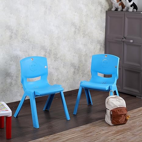 Cello Bolt Baby Comfortable Kids Chair with Backrest for Study Chair|Play|Dining Room|Bedroom|Kids Room|Living Room|Indoor-Outdoor|Dust Free|100% Polypropylene Stackable Chairs, Blue