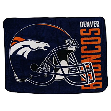 NFL Supersoft Royal Plush Raschel Throw / Blanket (Denver Broncos)