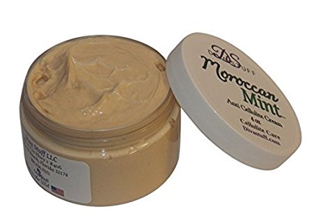 Moroccan Mint Scented Anti Cellulite Cream with Indian Ginseng, Oregano, Horsetail, Juniper Berry, Coffee, Caffeine and More,By Diva Stuff