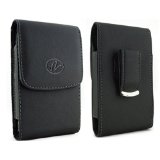 Black Vertical Leather Belt Clip Swivel Case Pouch Cover for CAT B15 NEW