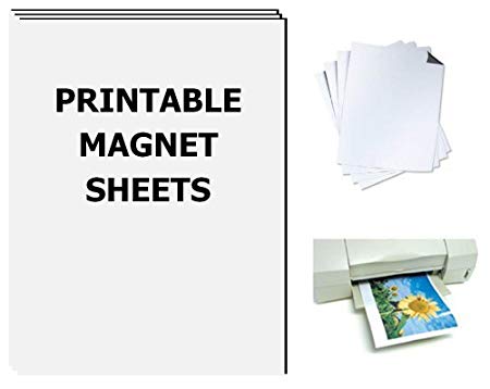 Printable Magnet Sheet, 8.5 X 11 Inches, White, 50 Sheets