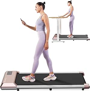 Superun 2 in 1 Walking Pad, Under Desk Walking Treadmill, 2.5 HP Treadmills with LED Display&Remote Control, 300 Lbs Capacity Portable Treadmill for Home&Office, Installation Free