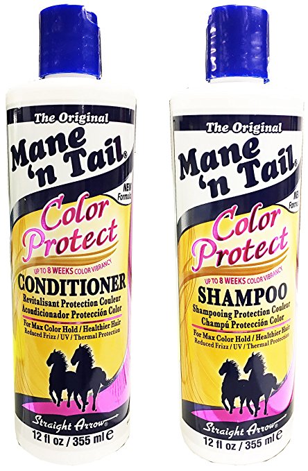 The Original Mane ‘n Tail Color Protect Shampoo   Conditioner – 8 Weeks Color Vibrancy – Max Color Hold, Healthier Hair - Reduced Frizz, UV/Thermal Protection – 12 Oz – 2-Pack