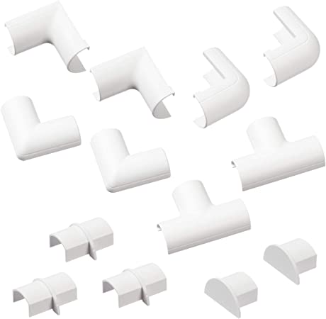 D-Line Cable Raceway Clip-Over Accessories | Join Multiple Channels of D-Line Cord Covers | Coupler and Connector Multipack (Small (Micro ), White)