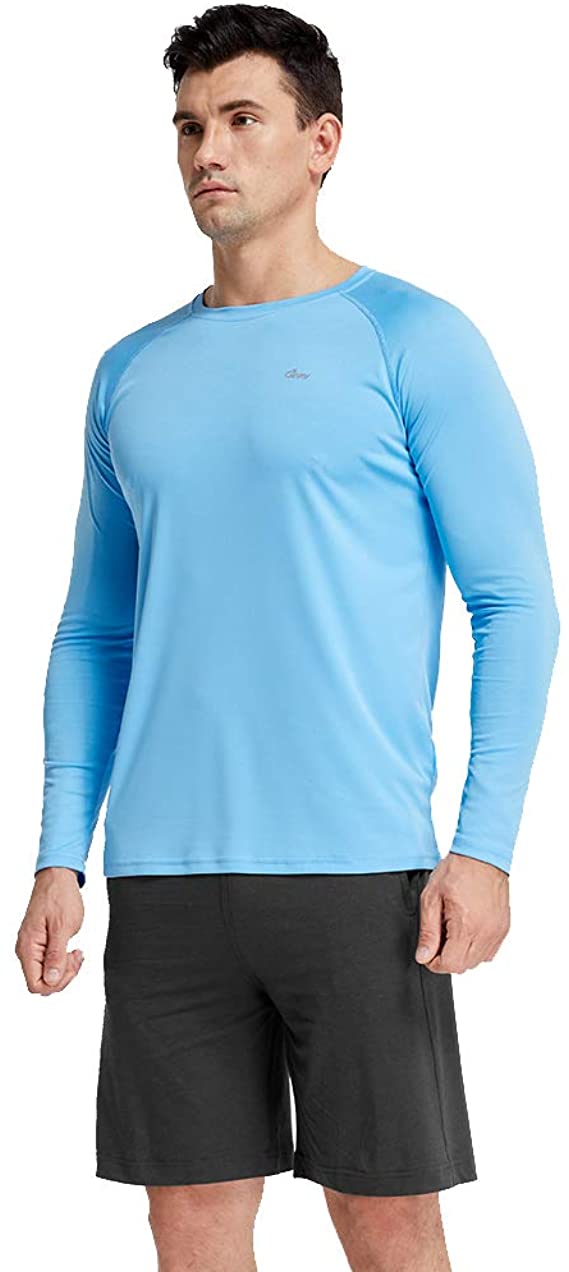 Men's Sun Protection UPF 50  UV Outdoor Long Sleeve Performance Athletic Workout T-Shirt