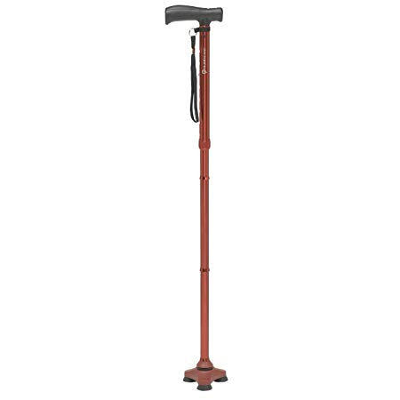 HurryCane Freedom Edition Folding Cane with T Handle, Roadrunner Red