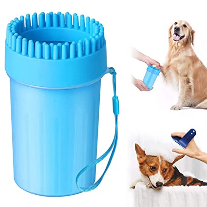 Aerb [2020] Upgrade Dog Paw Cleaner, Portable Pet Cleaner with Bath Brush, Cleaning Brush Cup Soft Silicone Bristles Brush Dog Feet Washer (6.5inch)