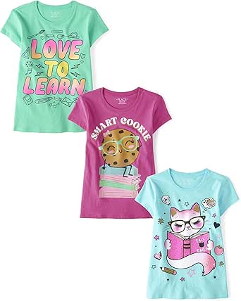 The Children's Place Girls School Graphic T Shirts Multipack