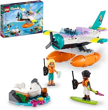 LEGO Friends Sea Rescue Plane 41752 Building Toy, Creative Fun for Girls and Boys Ages 6 , Includes 2 Mini-Dolls and a White Whale Plus Lots of Accessories, A Fun Gift for Kids Who Love Sea Life