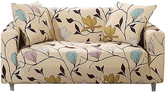 FORCHEER Stretch Sofa Cover Printed Pattern 3-Seat Spandex Couch Cover slipcover for 3 Cushion Couch 1 Piece Furniture Protector for Living Room, Pets, Sofa