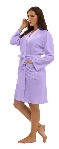 KATE MORGAN Ladies Cotton Waffle Robe/Dressing Gown