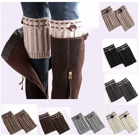 Papala 7 Pack Women Leg Warmer Crochet Knit Boot Socks Topper Cuff