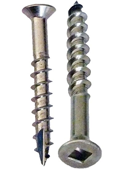 Stainless Deck Screws #8 x 1-1/4" (100 Pack), Square Drive, Type 17 Wood Cutting Point, By Bolt Dropper, 18-8 (305) Stainless Steel, Hidden Fasteners.