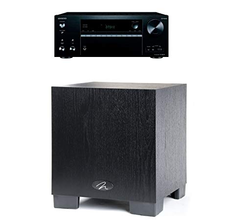 Onkyo TX-NR676 7.2 Channel A/V Receiver with HEOS and Qty: 1 Martin Logan Dynamo 300 8" Powered Subwoofer Bundle